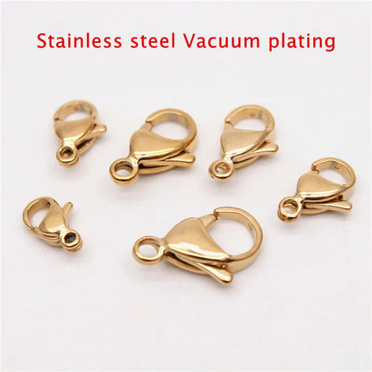 30-50Pcs 304 Stainless Steel Lobster Clasps Claw Clasps For Bracelet Necklace Chain Diy Jewelry Making Findings 9-15mm