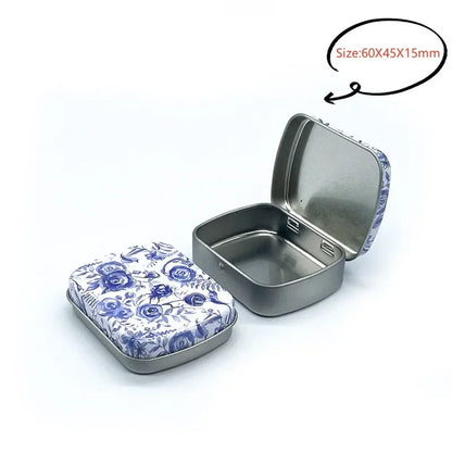 New Square Tin Storage Boxes Small Metal Storage Box Silver Jewelry Keys Coins Metal Box Tin Wedding Candy Storage Tin Can