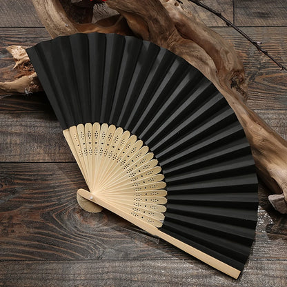 1pc-Multi-colored hand folding fan, bamboo folding fan, hand folding fan for church wedding gifts, party