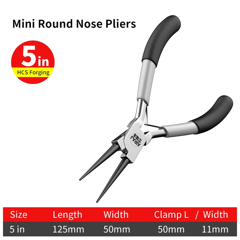 Mini Pliers Diagonal Pliers Round Bent Needle Nose Cutter Handcraft Beading Insulated Plier for DIY Small Jewelry Pliers Tool
