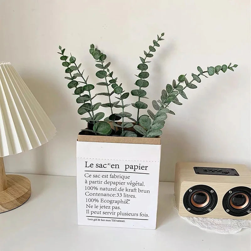 20pcs Artificial Eucalyptus Stems Leaves Green Eucalyptus Branches Fake Plants for Wedding Centerpieces Christmas Navidad Dec