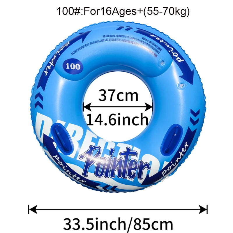 Double Balloon Inflatable Swimming Ring，Beach toys Pool Floaties for Adults,Swim Inner Tube for Pool - Blue 100