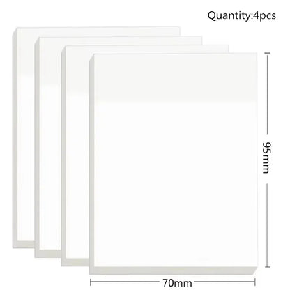 50 Sheets Transparent Sticky Note Pads Waterproof Self-Adhesive Memo Notepad School Office Supplies Stationery - 76x95-4pcs