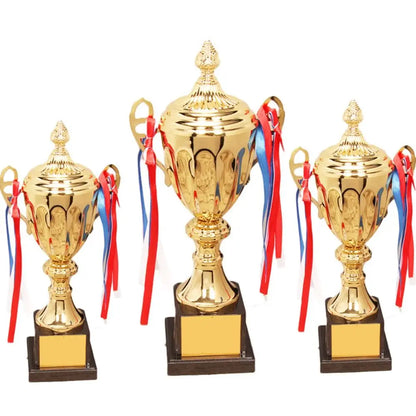 Sports Games Gold Trophy Awards Champion Metal Model Small Prize Cup with Lid School Rewarding Supply Winner Award Trophy Toy