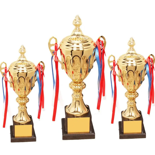 Sports Games Gold Trophy Awards Champion Metal Model Small Prize Cup with Lid School Rewarding Supply Winner Award Trophy Toy