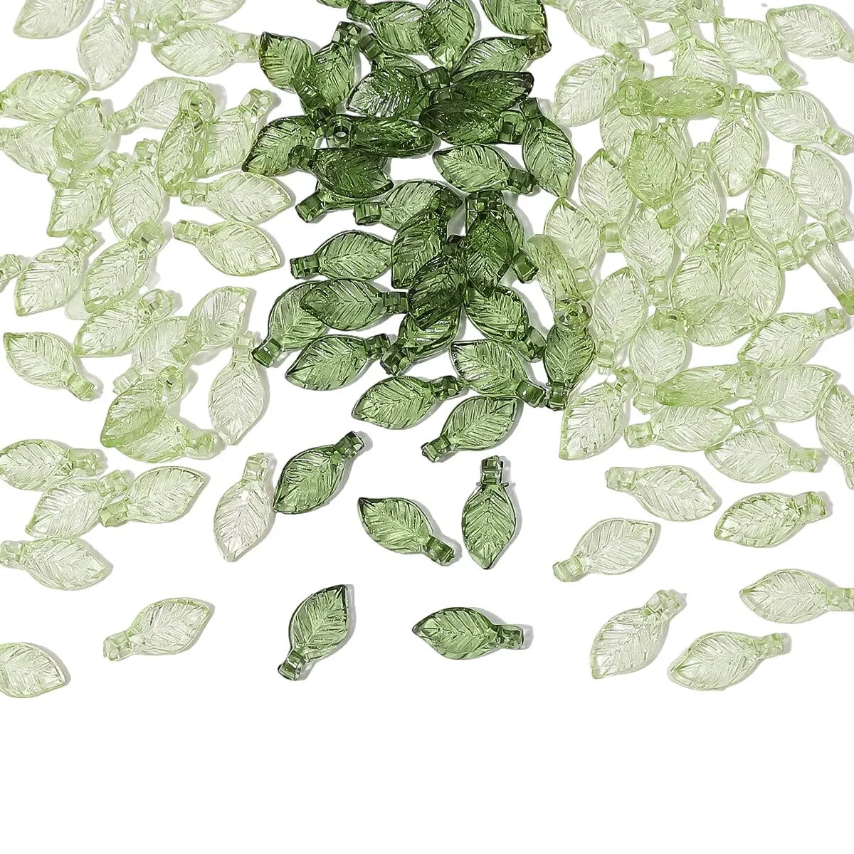 100pcs Acrylic Mini Small Tree Leaf Hand Beaded DIY Handmade Necklace Earrings Loose Bead Separated Bead Jewelry Accessory Ma