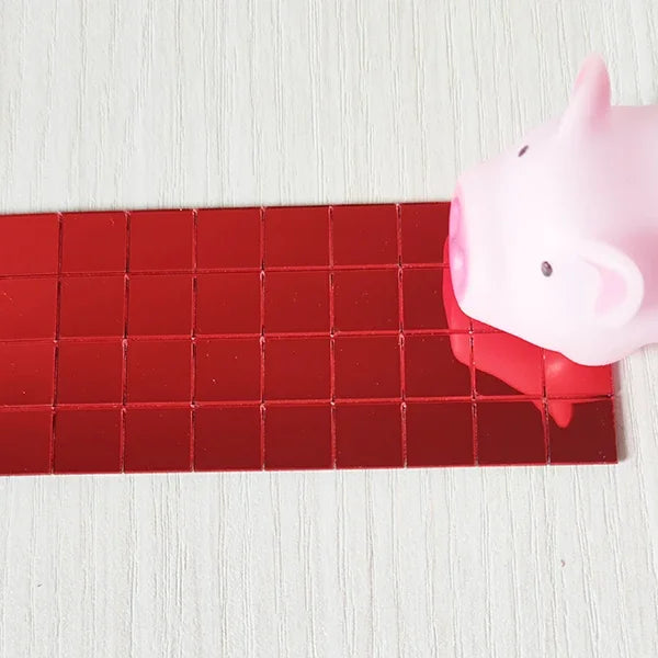 2025 New Self-Adhesive Real Craft Mini Square Mirrors Mosaic Tiles Stickers Bathroom DIY Handmade Craft Home Decoration Makin