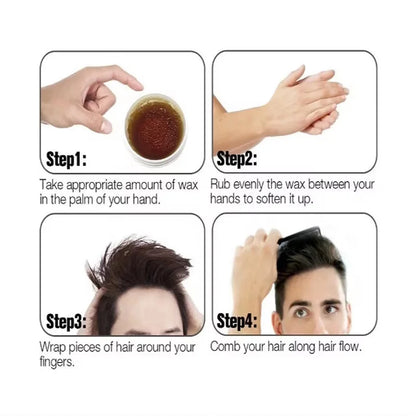 Vintage Style Hair Pomade for Men - Strong All Day Hold, Classic Shine & Slick Back Look, Water-Based, Non-Greasy
