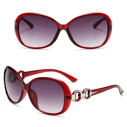 Sunglasses for Women Men Classic Retro Vintage Oversized Eyewear Fashion Shades Round Faced Driving Glasses - red