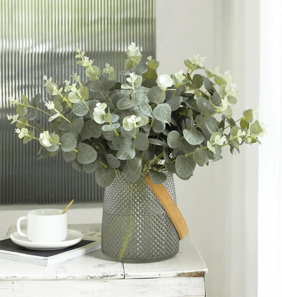 5/10/20Pcs Of Eucalyptus Leaf Stems Green Artificial Plants For Living Room Decoration Bride Wedding Vases Flowers Bouquet De
