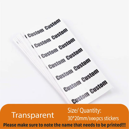 Custom Kawaii Name Tag Sticker Waterproof Stickers Decals Personalized Label for Children School Stationery Bottle - Transpar