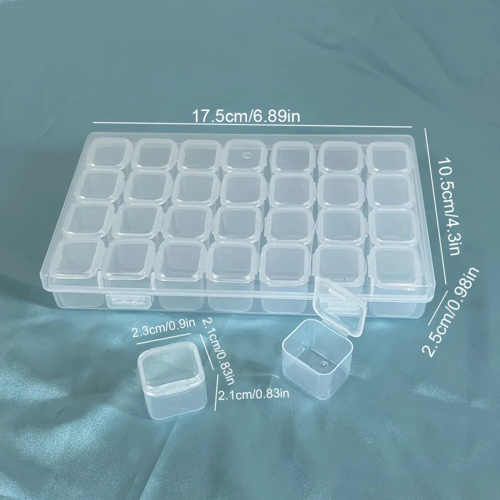 28/56-Grid Craft Storage Organizer Box - Portable, Bead Container for DIY Supplies & Sewing Storage with Independent Compartm