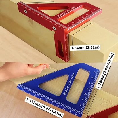 Carpenter Square -Woodworking Square Protractor Aluminum/Plastic Ruler 3D Multi Angle 45/90 Degree Layout Measuring Ruler