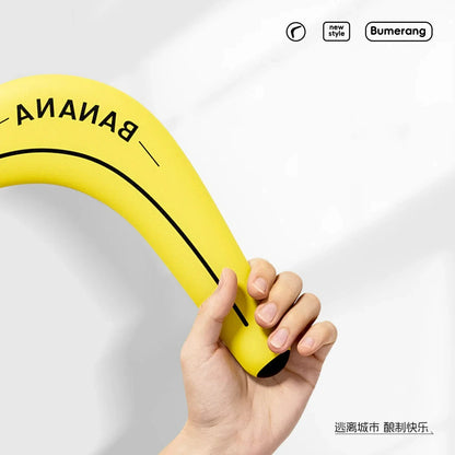Soft and Elastic Sports Throwback Banana V Shaped Boomerang Flying Disc Throw Interactive Toys for Kids Adults