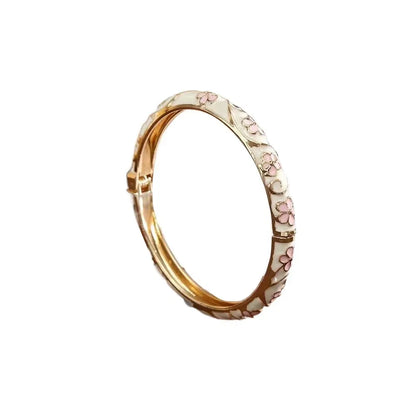 Traditional Vintage Cloisonne Bangle Chinese Classic Hollow Out Flower Bangle Vintage Ethnic Women's Hand Bracelet Jewelry Gi