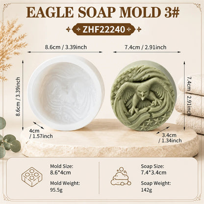 3D Eagles Head Silicone Soap Mold Embossed Eagles Pattern Handmade Soap Making Mold DIY Candle Making Resin Casting Craft Mol