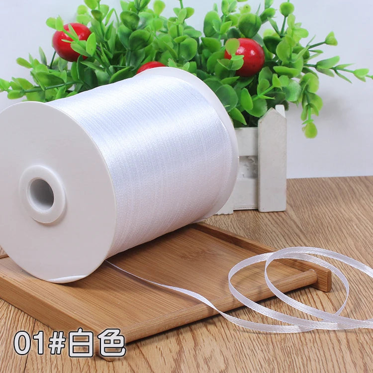 New (10meters/lot) 3mm Satin Ribbons For Craft Sewing Fabric Christmas Wedding Supplies Party Decoration Gift Wrap DIY Handma