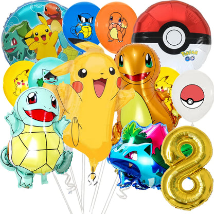 Decoration Pokemon Birthday Party Hats Pikachu Disposable Tableware Tablecloth Cup Plate Napkin Baby Shower Party Favors Poke