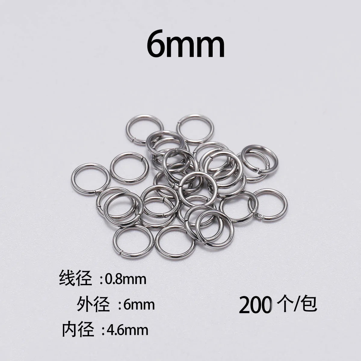 30-200Pcs 3-25mm Stainless Steel Split Ring Open Single Loops Jump Rings Connectors for DIY Jewelry Making Findings Accessori
