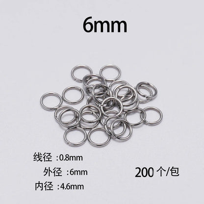 30-200Pcs 3-25mm Stainless Steel Split Ring Open Single Loops Jump Rings Connectors for DIY Jewelry Making Findings Accessori