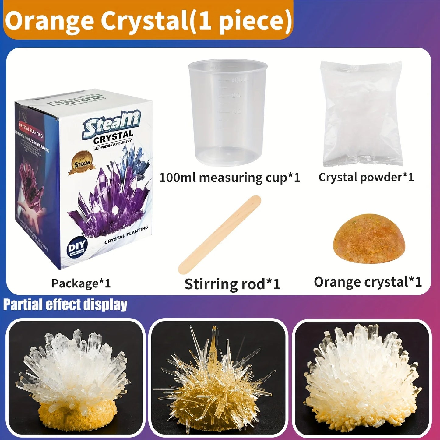 Science education toys, crystal growth and planting, educational puzzle toys, DIY crystal growth toys, Halloween/Christmas - 