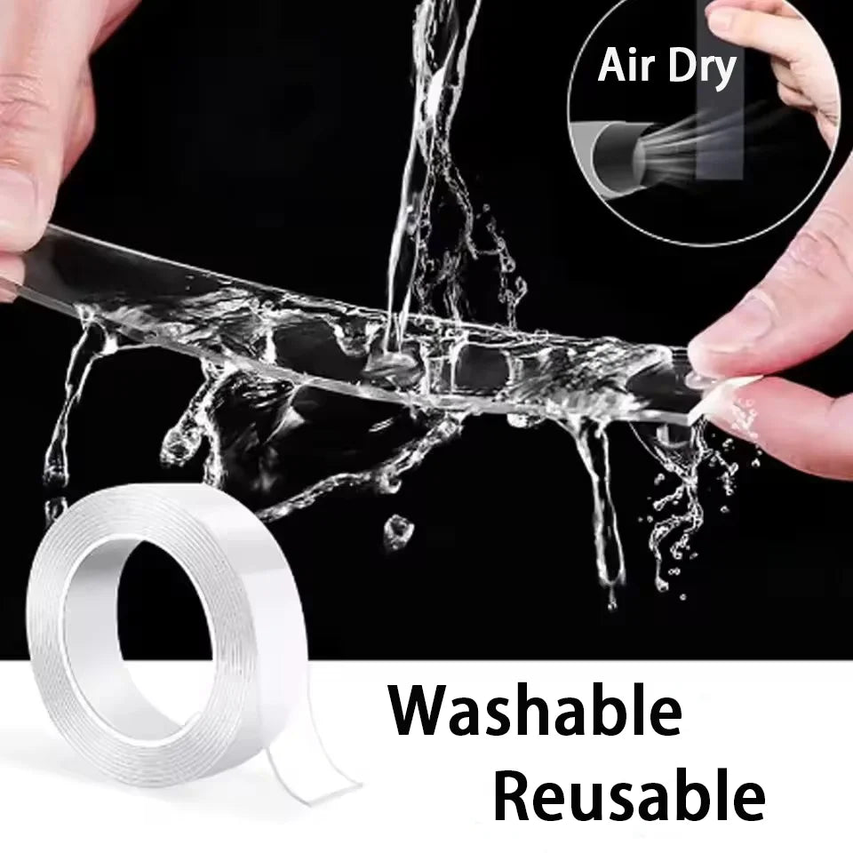 Nano Double sided Adhesive Tape Extra Strong Waterproof Transparent Traceless Tape Thickened Reusable Decorative Tape Home To