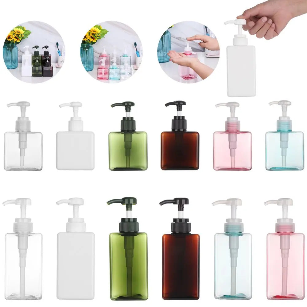 650ml Square Clear Bottle Liquid Soap Whipped Mousse Points Bottling Shampoo Lotion Shower Gel Pump Bottlesnding Soap Dispens