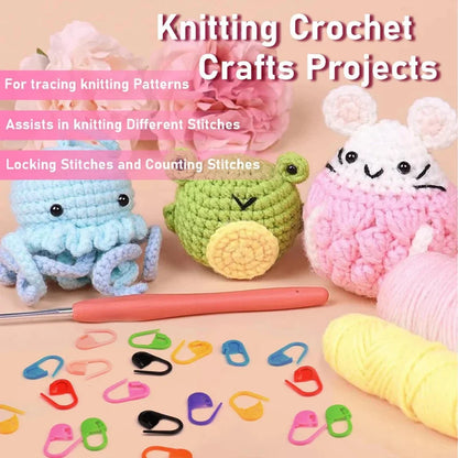 50/200/500pcs Knitting Crochet Tool, Locking Marking Buckle, Small Ring Pin, Sweater Counter, Plastic Counting Buckle