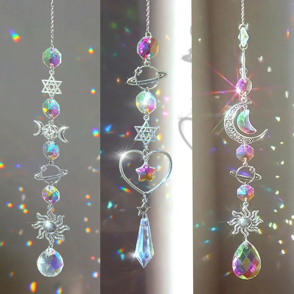 Crystal Wind Chime Rainbow Maker Sun Catcher Dream Catcher Pendant Home Garden Decor Wind Chime, Holiday, Festival, Home Deco