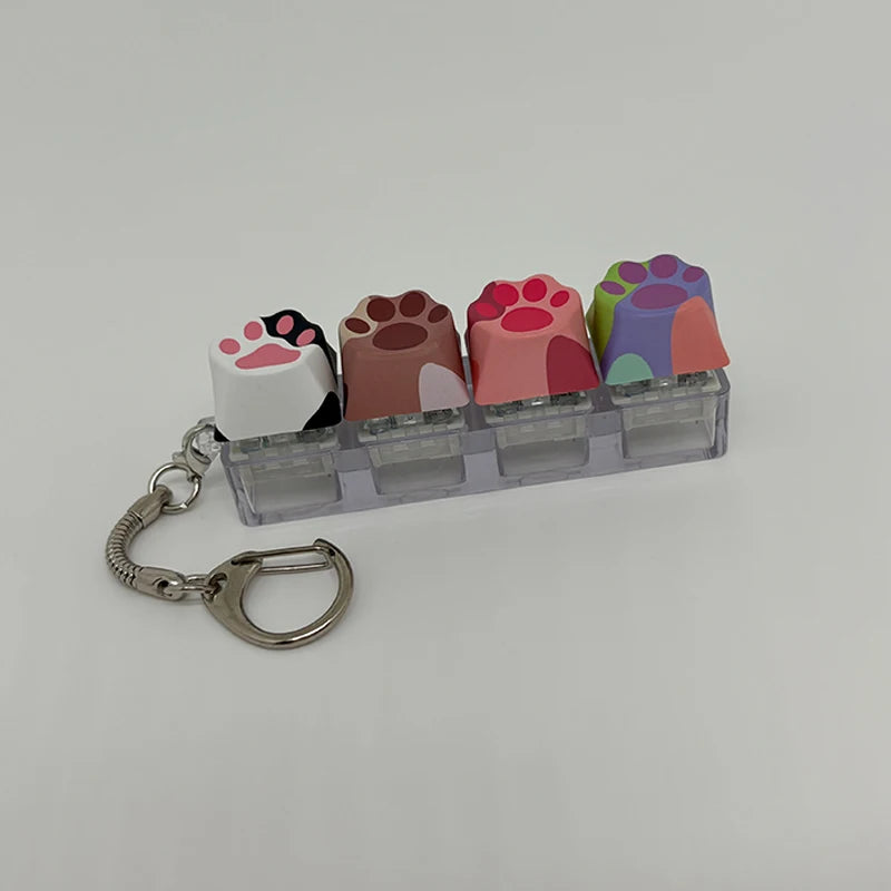 Cat Claw Keychain Key Ring Pendant Mobile Phone Backpack Pendant Desktop Accessories Fingertip Office Decompression Press Too