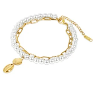 Stainless Steel Bohemian Style Personalized Anklet - E10 Gold