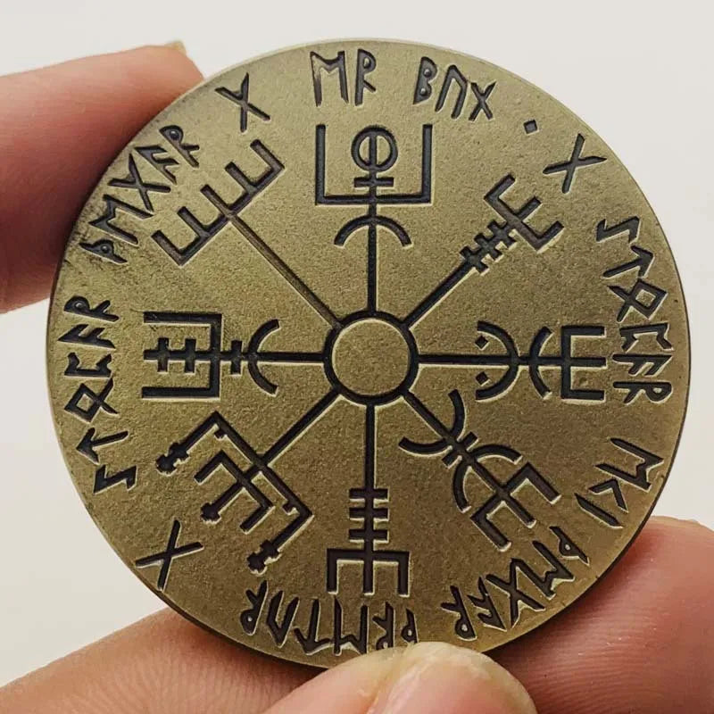 Vegvísir Viking Souvenirs COIN Gifts Lucky Coin Collectible Commemorative Coins Home Decorations