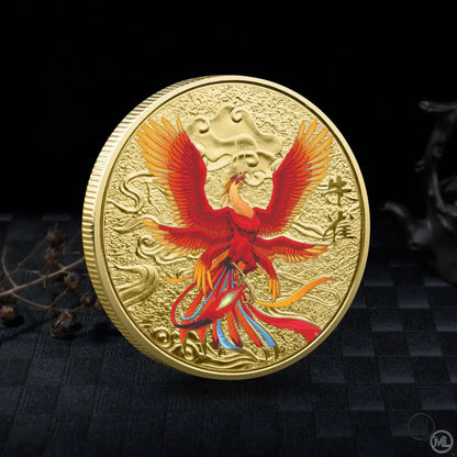 Chinese Mythical Beasts Coins Collectibles Dragon Coin Tiger Suzaku Zodiac Tai Chi Commemorative Medal Luck