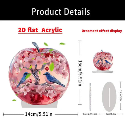 2D Acrylic Apple Landscape Desktop Decoration Ornament Home Living Room Entrance Tabletop Decoration Office Table Ornament - 