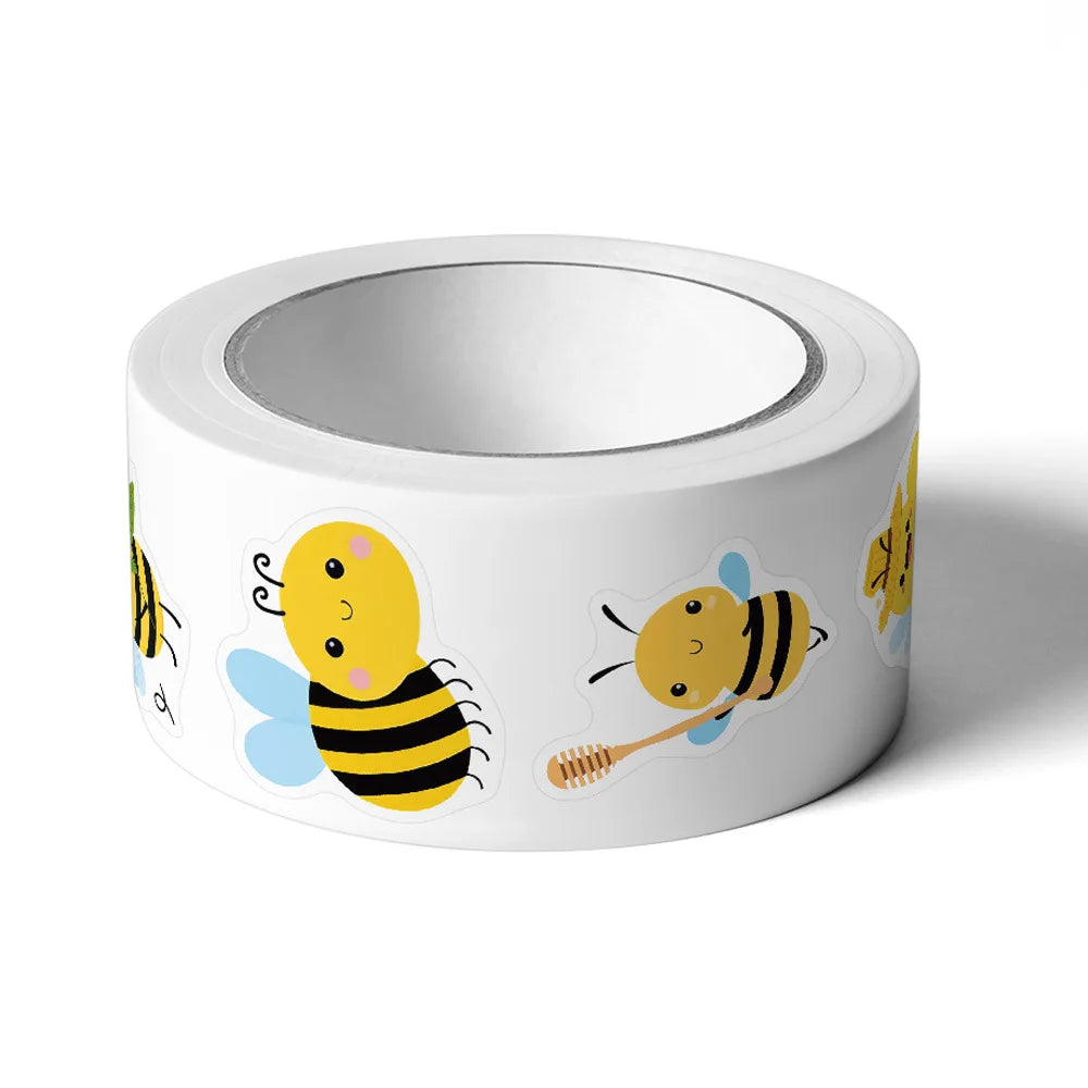 500 Pcs/roll Bee Stickers Teacher Reward Stickers Cute Animal Stickers School Supplies Incentives Roll Sticker Adhesive Label
