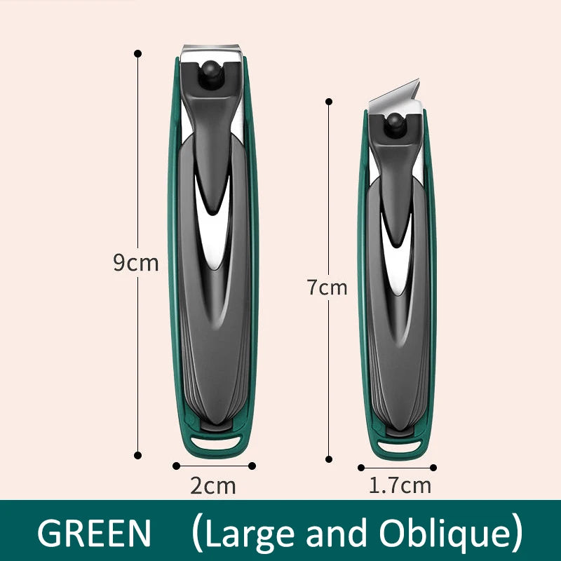 Colorful Nail Clippers Anti-Splash Nail Cutter Detachable Design Fingernail Clippers Stainless Steel Manicure Nail Tool - Gre