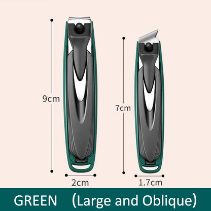 Colorful Nail Clippers Anti-Splash Nail Cutter Detachable Design Fingernail Clippers Stainless Steel Manicure Nail Tool - Gre