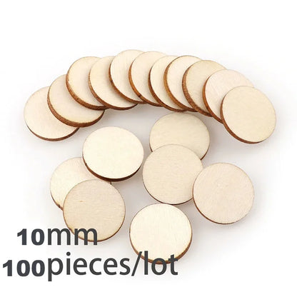 3-100Pcs Unfinished Round Wood Slices 1cm-10cm DIY Crafts Wooden Circle Discs Christmas Jewelry Painting Wedding Ornament Dec