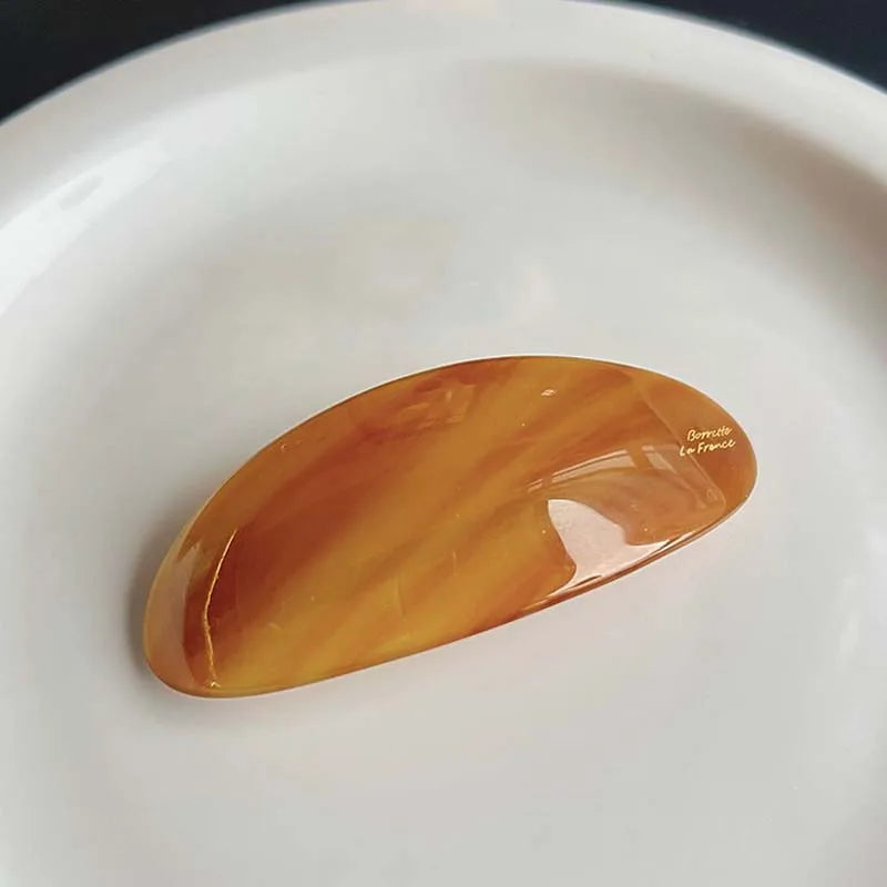 Vintage Acetic Acid Oval Hair Clip for Women Girls Korean Large Spoon Clip Spring Clip Hair Clip Top Clip Hair Accessories - 