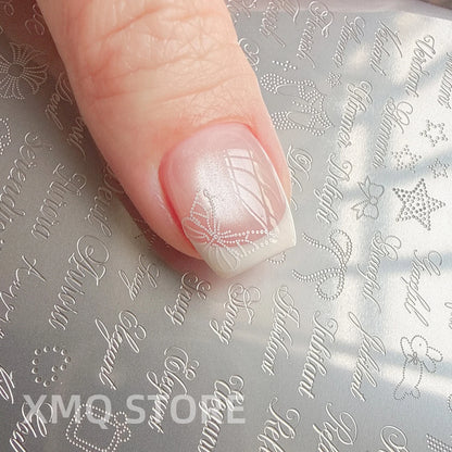XMQ Nail Art Stamping Plates Handwriting Templates for Creative Design Manicure Tools