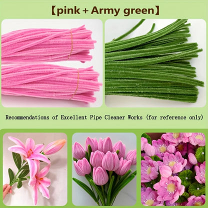 200 Pcs Pipe Cleaners Craft Supplies 2 Assortment Pastel Color Chenille Stems for Art and Craft Project Creative DIY Decorati