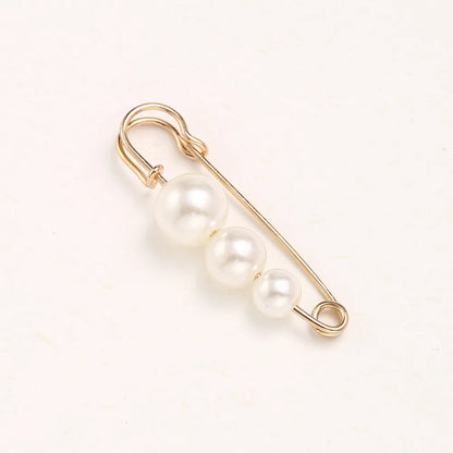 Women New Cute Imitation Pearl Rhinestone Brooch Anti-lighting Skirt Waist Pin Fashion Jewelry Accessories Gifts - 5.5CM 2204
