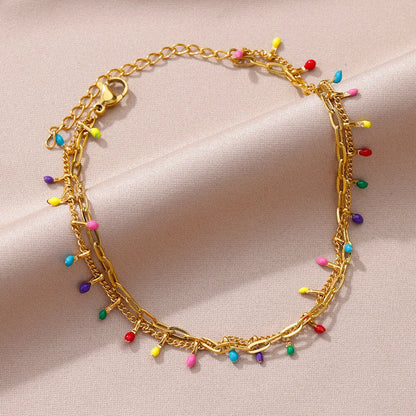 Anklets for Women Summer Beach Accessories Stainless Steel Imitation Pearl Chain Anklet Gold Color Leg Bracelets Bodychain Gi