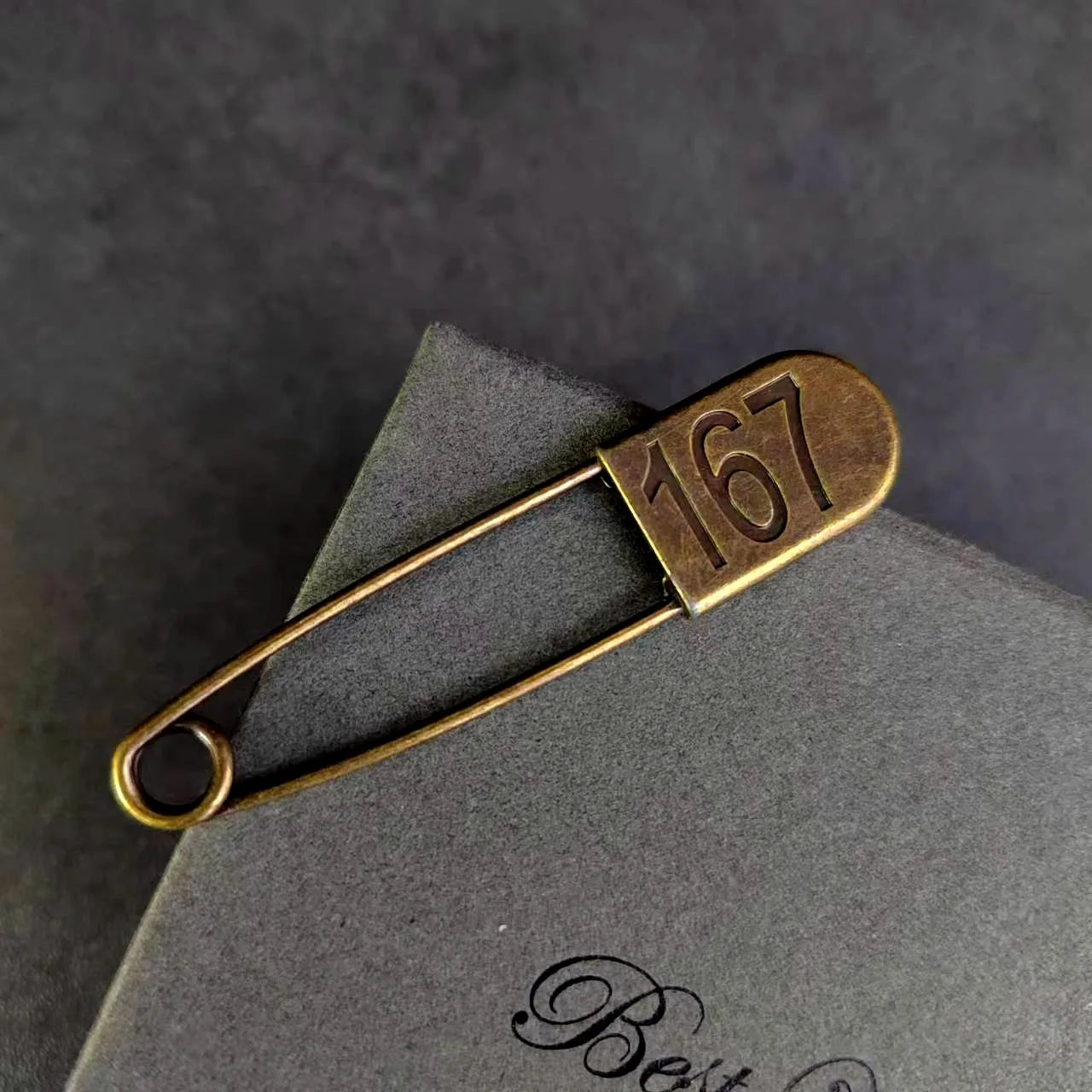 Vintage-Style Letter Safety Pins - Durable Copper, Decorative Shawl Pins for Clothing and Crafts
