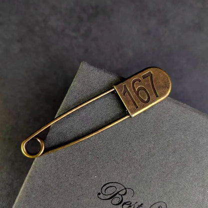 Vintage-Style Letter Safety Pins - Durable Copper, Decorative Shawl Pins for Clothing and Crafts