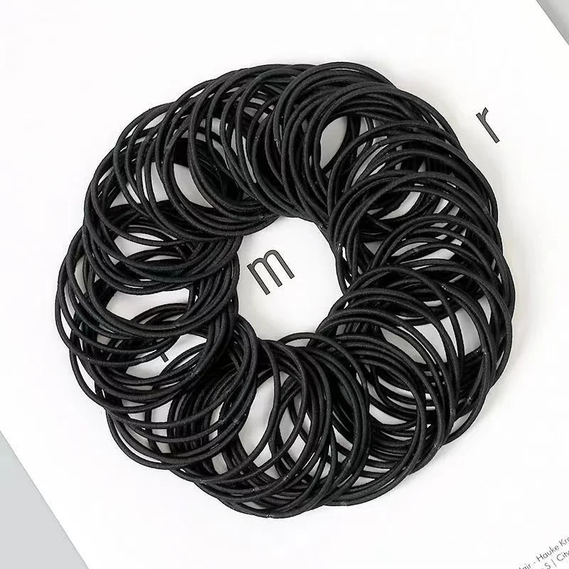 100PCS/Set Women 3.5CM Basic Nylon Elastic Hair Bands Ponytail Hair Scrunchie Rubber Bands Headband Hair Accessories Headwear