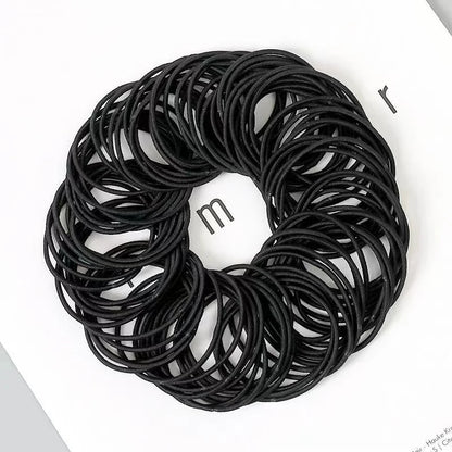 100PCS/Set Women 3.5CM Basic Nylon Elastic Hair Bands Ponytail Hair Scrunchie Rubber Bands Headband Hair Accessories Headwear