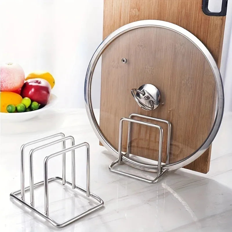 Stainless Steel Household Pot Lid Rack, Cutting Board Rack, Kitchen Cutting Board Storage Rack, Countertop Vegetable Board Ra