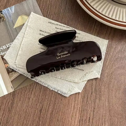 1Pc Elegant Vintage French Hair Clip Two-Tone with Wood Grain & Marbled Design Perfect for Casual Daily Dressing Cute Hair Cl