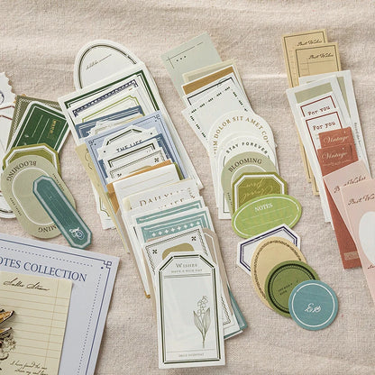 JIANQI 100pcs/pack Vintage Memo Paper Set DIY Scrapbooking School Supplies Decor Junk Journal Marking Stationery Notes Paper